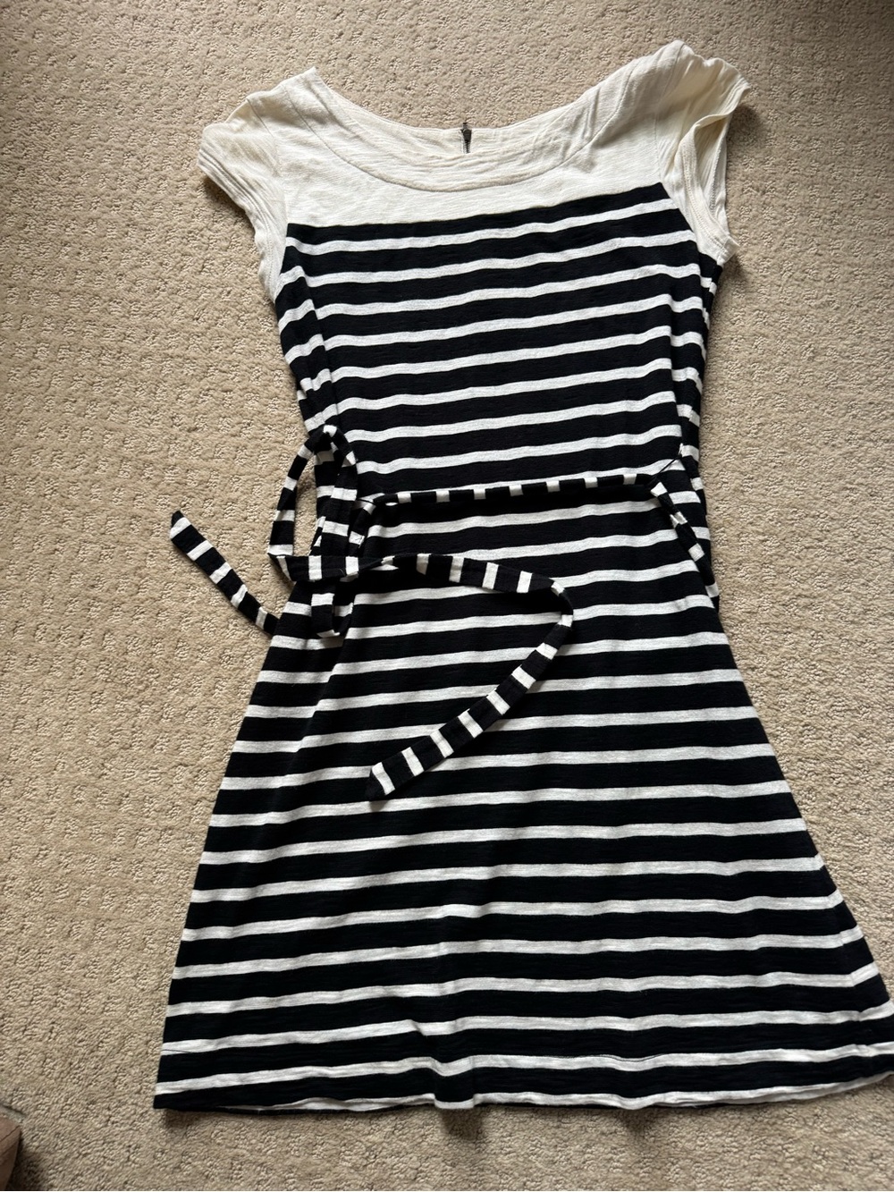 Merona Black and White Striped Tie-Waist Dress